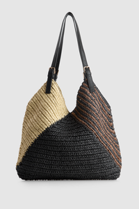 Straw Tri-Colour Tote Bag