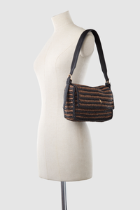 Straw Flapover Shoulder Bag