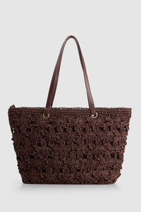 Flower Straw Large Tote