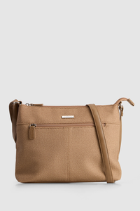 Denim Zip Pocket Crossbody Bag