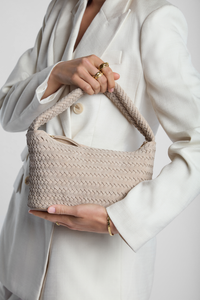 Nina Leather Weave Shoulder Bag