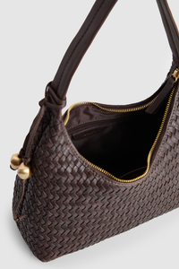 Nina Leather Weave Shoulder Bag
