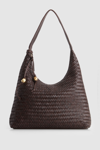 Nina Leather Weave Shoulder Bag