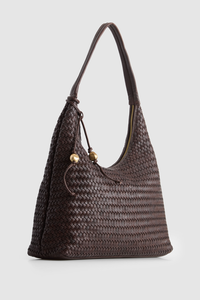 Nina Leather Weave Shoulder Bag