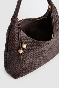 Nina Leather Weave Shoulder Bag