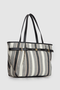 Raya Stripe Canvas Tote Bag
