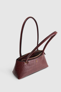 Faux Croc Shoulder Bag