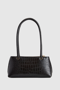Faux Croc Shoulder Bag