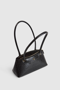 Faux Croc Shoulder Bag