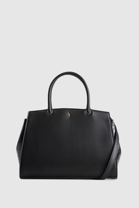 Faux Croc Trim Tote Bag