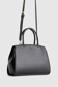 Faux Croc Trim Tote Bag