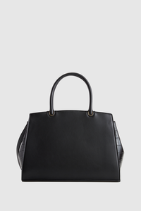 Faux Croc Trim Tote Bag