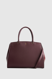 Faux Croc Trim Tote Bag