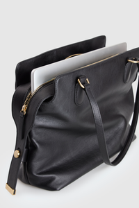 Clover Leather Work Tote Bag