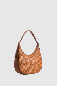 Sofia Weave Leather Hobo Bag