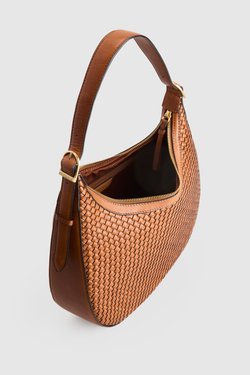 Sofia Weave Leather Hobo Bag