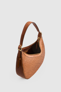 Sofia Weave Leather Hobo Bag
