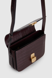 Lila Leather Flap Crossbody Bag