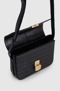 Lila Leather Flap Crossbody Bag