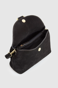 Iris Suede Leather Shoulder Bag