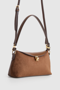 Faux Suede Shoulder Bag