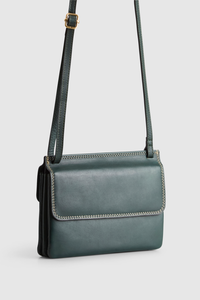 Maya Leather Double Flap Crossbody