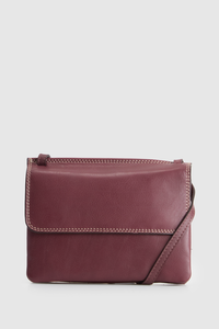 Maya Leather Double Flap Crossbody