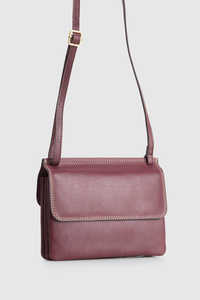 Maya Leather Double Flap Crossbody