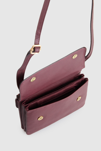 Maya Leather Double Flap Crossbody