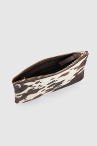 Anais Leather Cow Print Pouch