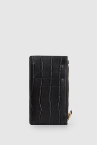 Lila Croc Emboss Leather CC Holder