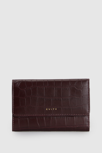 Lila Croc Emboss Medium Wallet