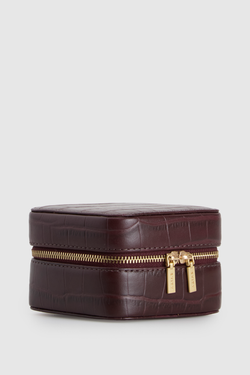 Lila Croc Emboss Jewellery Box