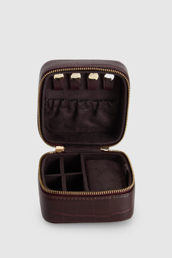 Lila Croc Emboss Jewellery Box