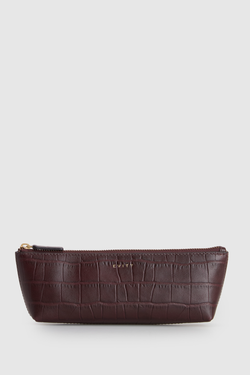 Lila Croc Emboss Pencil Case
