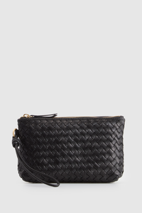 Ines Leather Weave Pouch