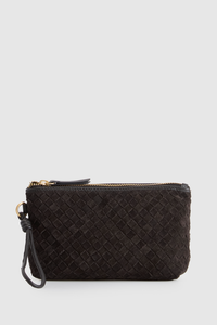 Ines Suede Weave Pouch