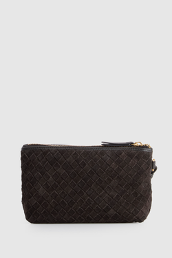 Ines Suede Weave Pouch