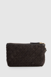 Ines Suede Weave Pouch
