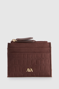 Croc Suede Credit Card Holder Wallet