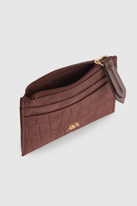 Croc Suede Credit Card Holder Wallet