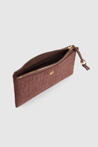 Croc Suede Zip Pouch Wallet