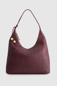 Nina Leather Weave Hobo Bag