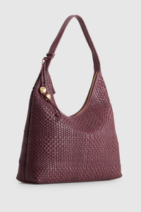 Nina Leather Weave Hobo Bag