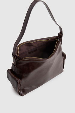 Narda Leather Pocket Hobo Bag