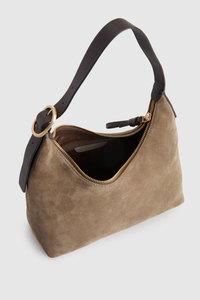 Malia Leather Suede Hobo Bag