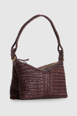 Allegra Leather Weave Shoulder Bag