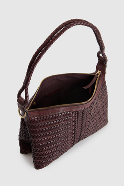 Allegra Leather Weave Shoulder Bag