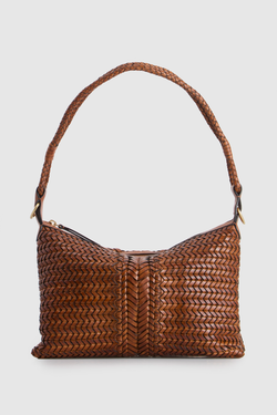 Allegra Leather Weave Shoulder Bag