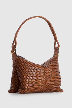 Allegra Leather Weave Shoulder Bag